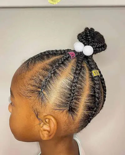Top Bun and Braids with Cuffs for Kids