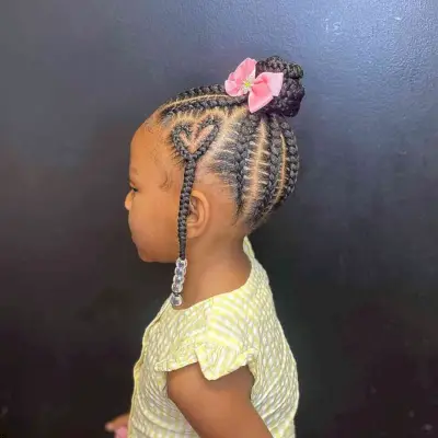 Creative Heart Side-Braid for Little Girls