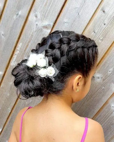 Low Bun Hairstyle for Little Ladies