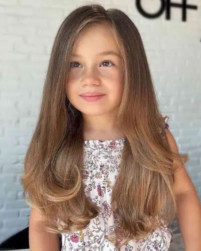 long layered hairstyle for little girls