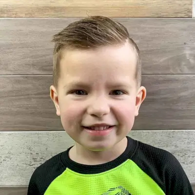 hard side part style for a young boy