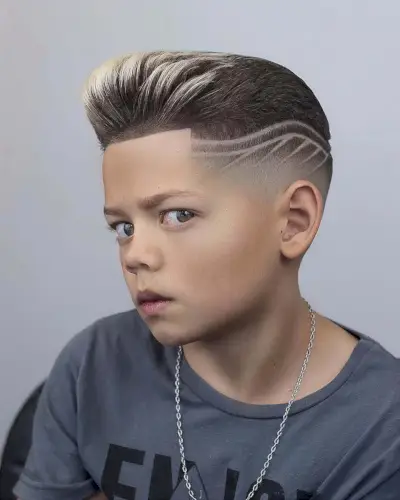 edgy short cut with designs for little boys