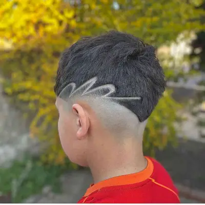 Disconnected Haircut with a Cool Design for Boys