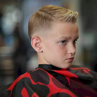 Mid Fade with a Side Quiff for Little Boys