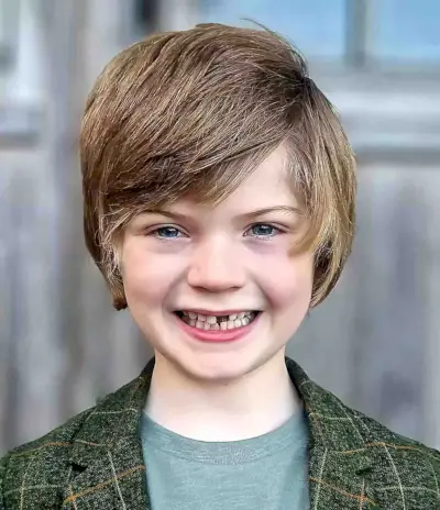 Medium Cut with Side-Swept Bangs for Little Boys