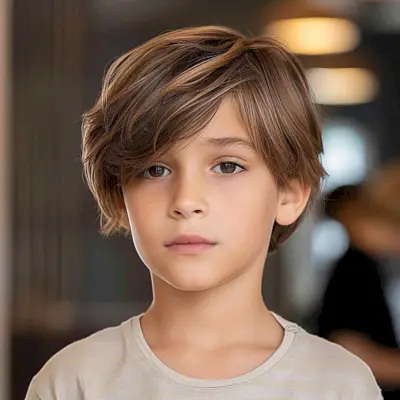 Long side swept hairstyle for boys