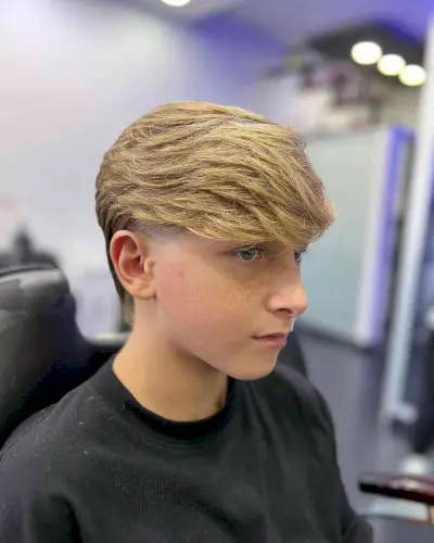 Razor Faded Side-Swept Top for Young Boys