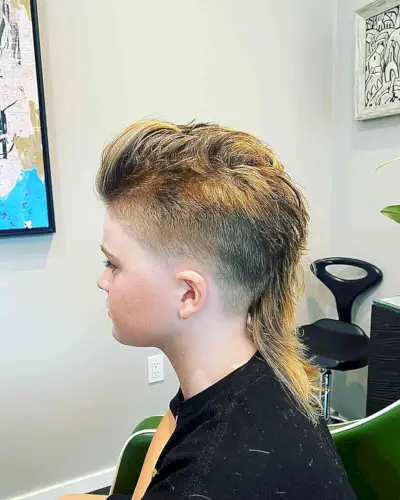 Long Mohawk Fade with Pompadour on Kids