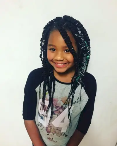 Jumbo Box Braids with kid friendly yarn
