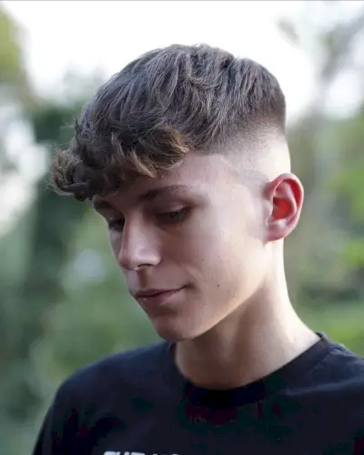 Bald Fade with Thick Waves on Top for Teens