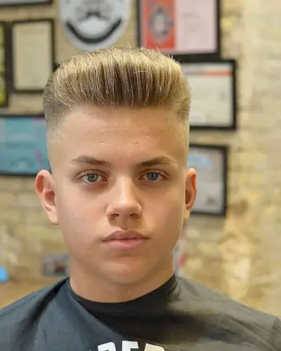 Blonde Flat Top with Shaved Sides for Boys
