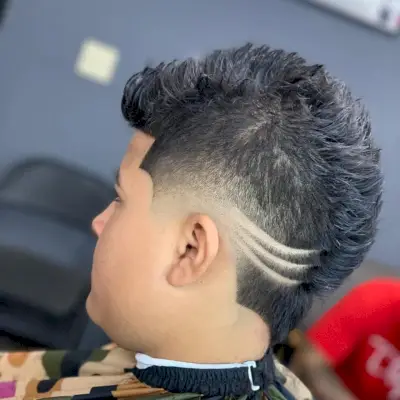 Faux Hawk with a Burst Fade