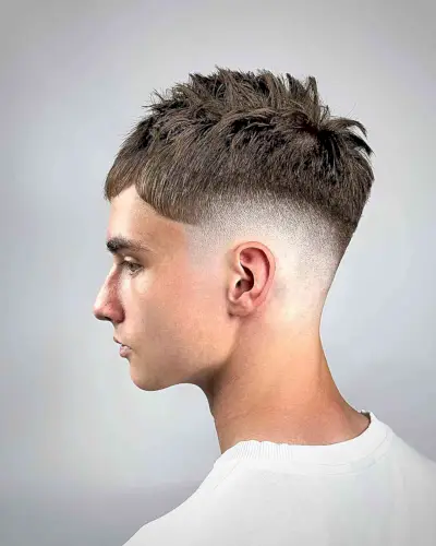 Mid Fade Crop with Fringe for Teen Boys