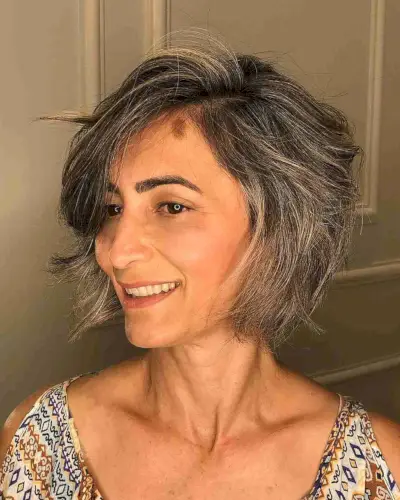 Highlighted Short Messy Hair with layers