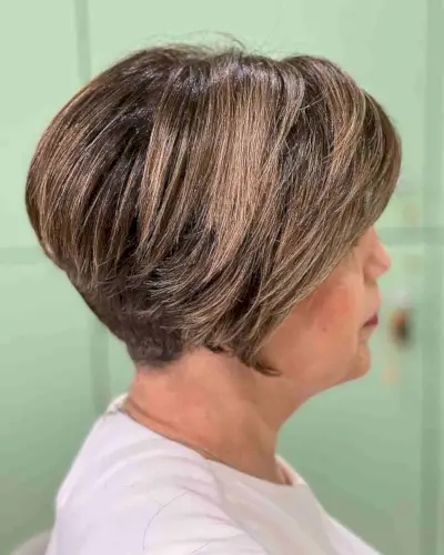 Short Tapered Bixie with Highlights and Layers