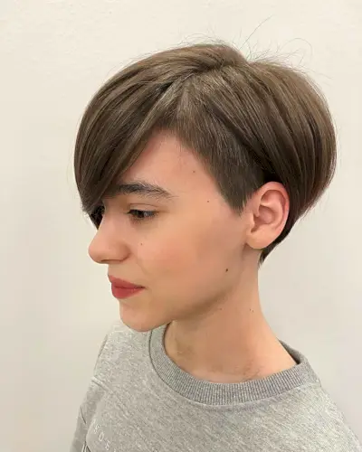 Modern pixie with layers and a hidden undercut hairstyle