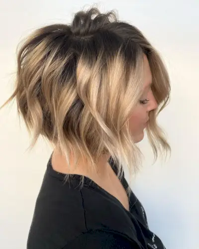 Bold short layered hair