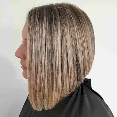 Graduated Bob with Blonde Highlights
