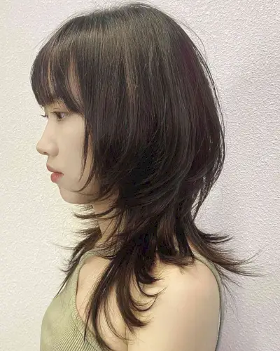 Medium Hush Cut with Light Bangs and Layers