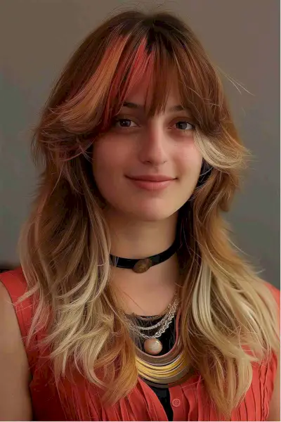 fringe with feathered layers for thick hair