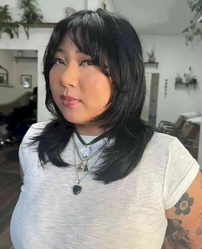 Layered Bangs on a Medium Haircut