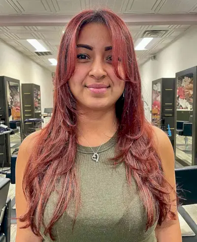 Long Fine Hair with Bangs and Layers