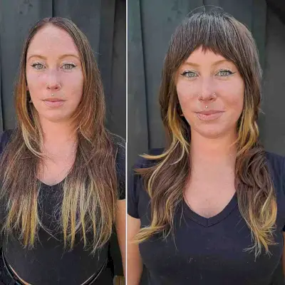 Wispy Shag with Bangs. Layers, and Highlights