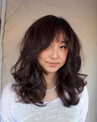 Medium Voluminous Layers with Thin Bangs