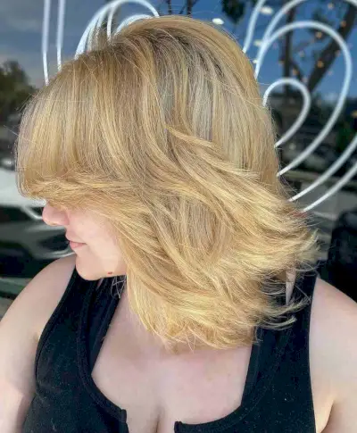 Bold Short-to-Medium Long Feathery Textured Bob