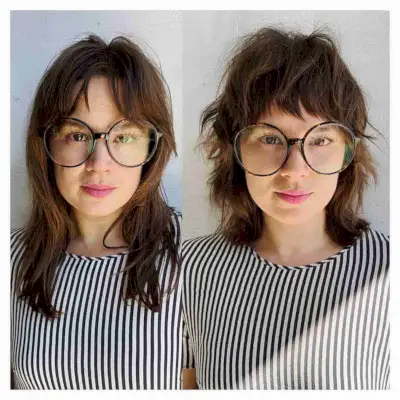 Modern Shaggy Lob with Fringe and Layers