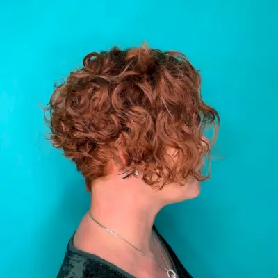 Cool Jaw-length bob for curly hair