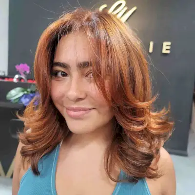 Short to Medium Face-Framing Layers and Flipped Ends