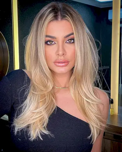 Sexy Straight Hair with Face-Framing Layers and a middle part