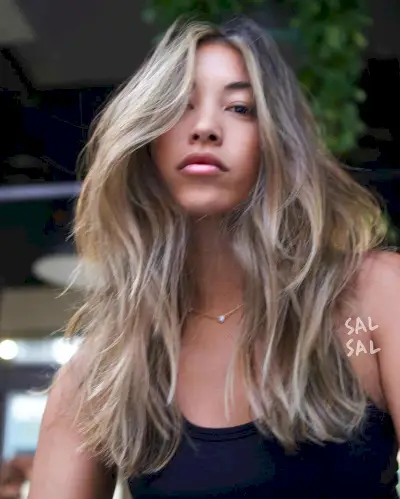 Straight Hair with Layers and Balayage