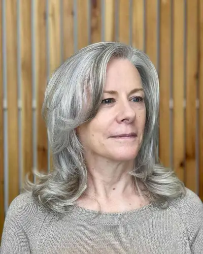 Naturally Gray Layered Straight Cut