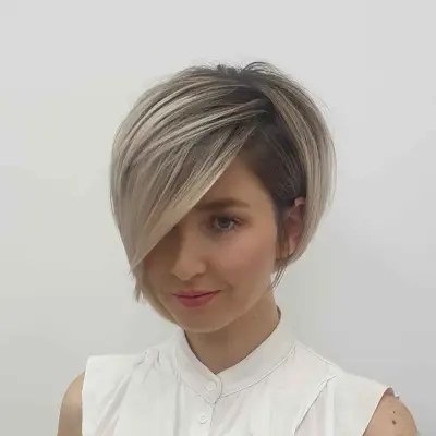 Asymmetrical Bob with Short Layers