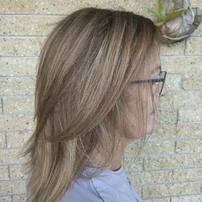 Medium Layered Straight Hair for Women Over 70