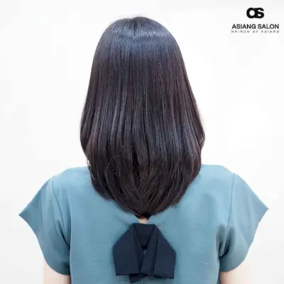 Shoulder-Length V Cut for Straight Thick Hair
