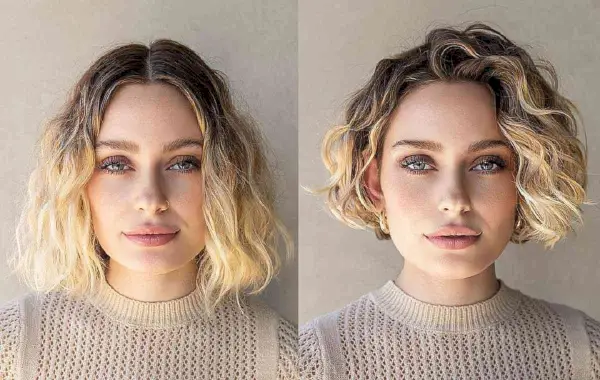 Wavy Bobbed Hair for Round Faces