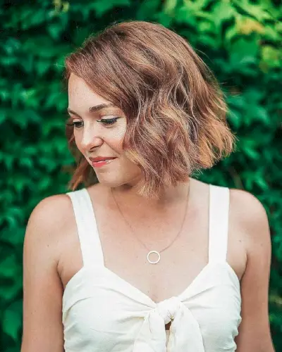 Wavy Blunt Bob with Subtle Layers