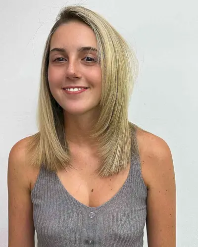 Side-Swept Medium Layered Cut on Thin-Haired Women