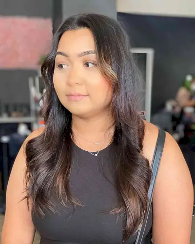 Layered Center-Parted Butterfly Cut for Mid-Long Thin Hair