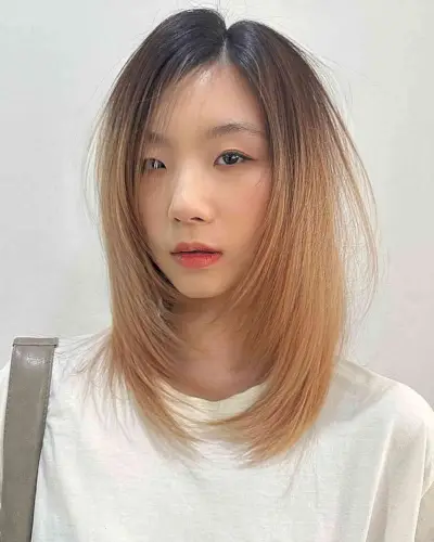 Medium Choppy Layers and Side Part for Thinner Locks