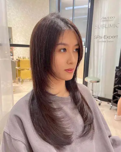 Face-Framing Long Choppy Layered Cut for Finer Locks