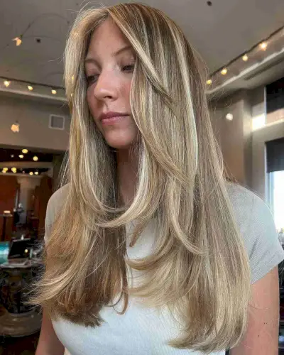 Stylish Face-Framing Layers for Long Hair