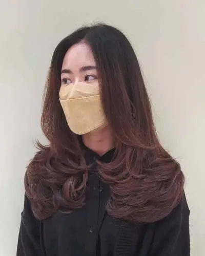 Feminine Long Chest-Length Feathered Haircut