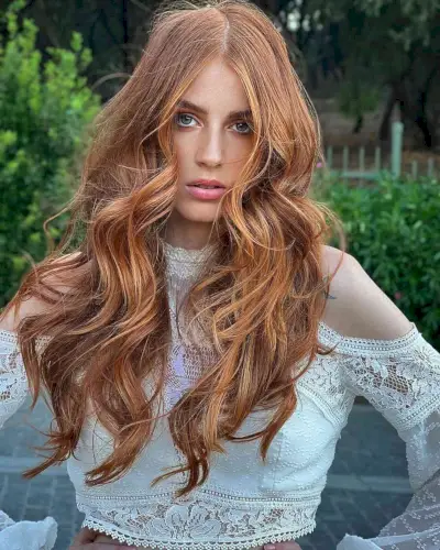 Copper Long Layers with a Middle Part