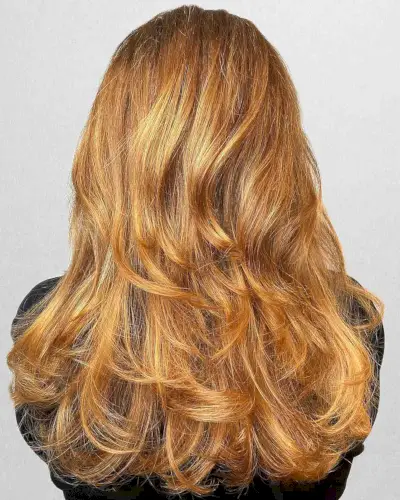 Go-to layered wavy long hair