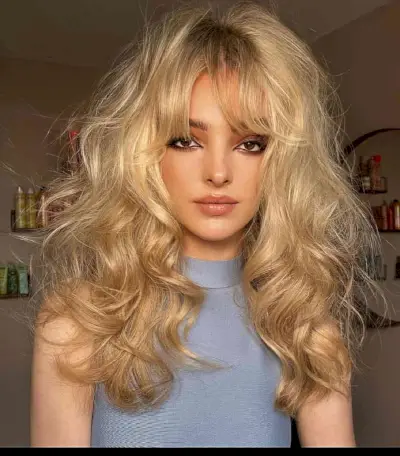 Big Tousled Waves with Middle-Parted Bangs