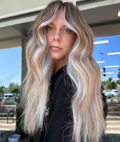 Long Blonde Barbie Hair with Choppy Ends and Layers